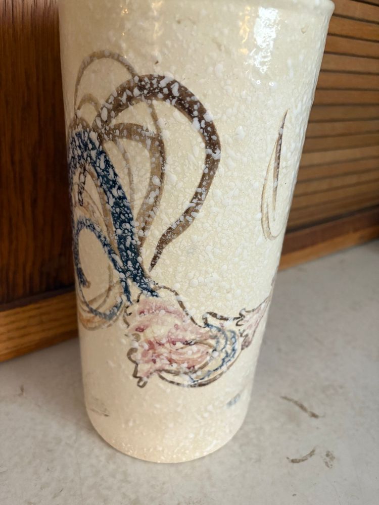 Large Dryden Rooster Hand Painted Vase Vessel