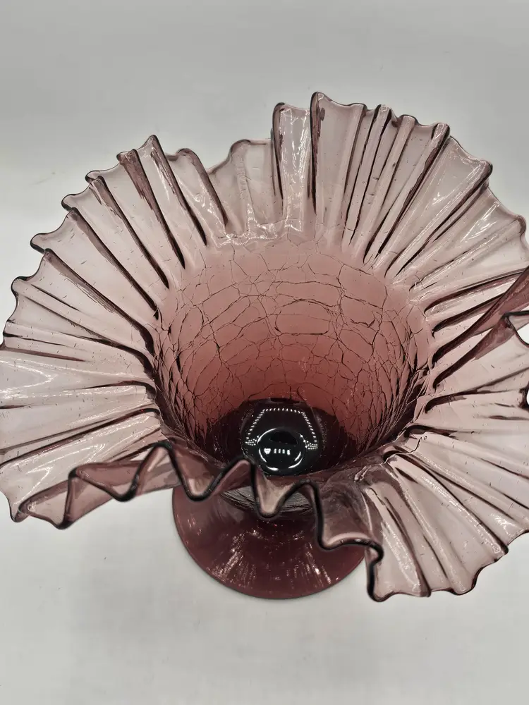 Blenko Amethyst Ruffled Vase #388