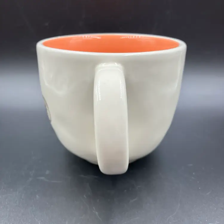 Rae Dunn Magenta Bicycle Coffee Mug Rare Light Orange Or Peach. Unused. **READ**