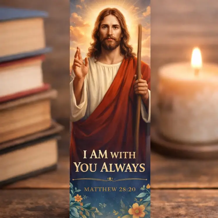 Book Mark - Laminated 10 Pack ($0.60 Each) “I Am With You Always” Matthew 28:20