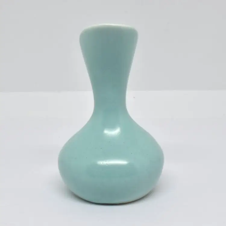Vintage MCM Miniature Roselane Turquoise Bud Vase, 3.5" Tall, 1961