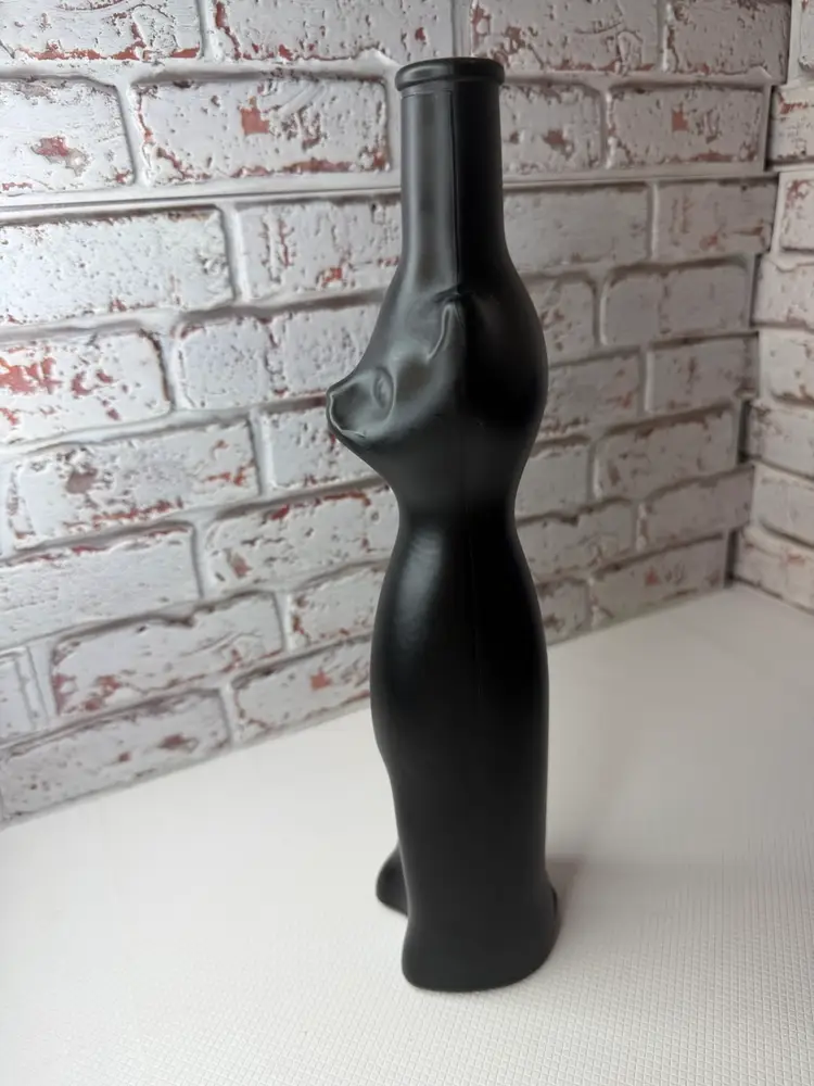 Empty Black Cat Wine Bottle Mosel Riesling 500ml Bottle 13"