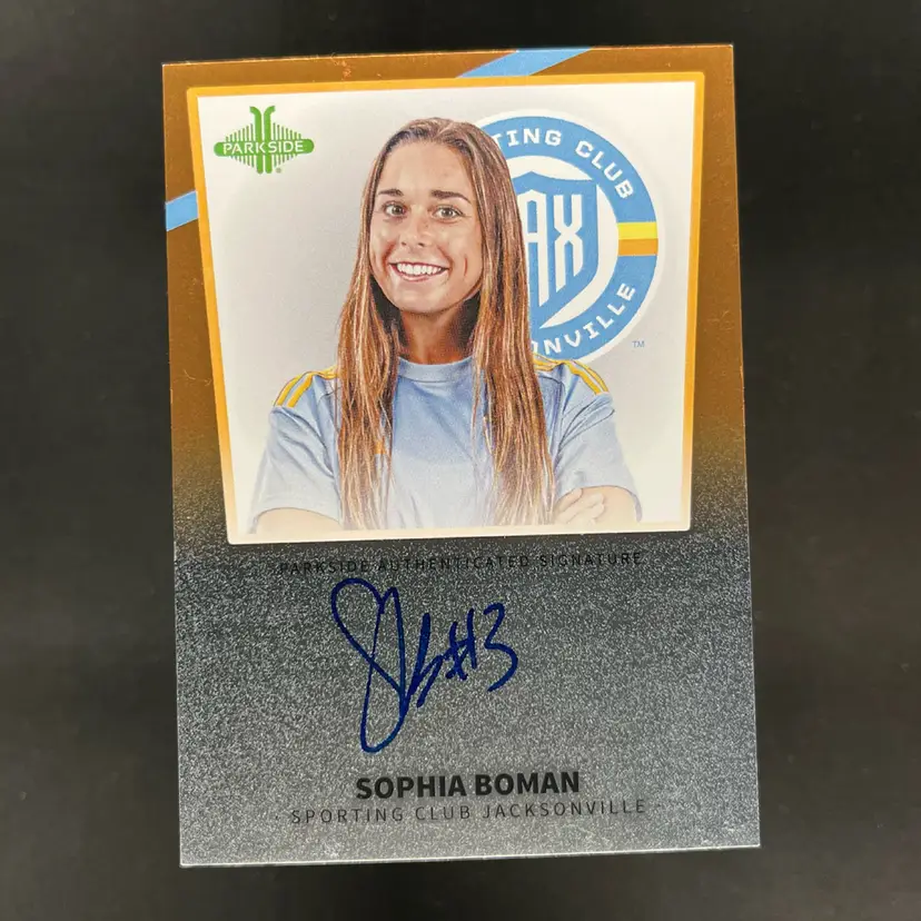 Sophia Boman 2026 Parkside Gainbridge USL Autograph Orange /50 Sporting Jax Soccer Card