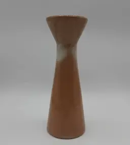 Vintage Frankoma Pottery Vase Brown, Golden Cream Colored