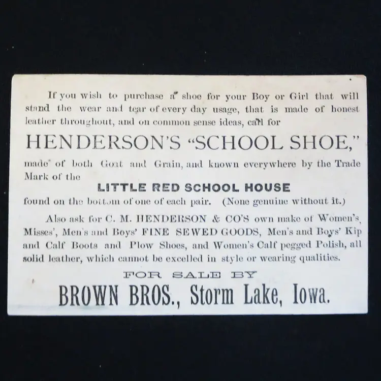Victorian Advertising Card Henderson And Co School Shoes Antique