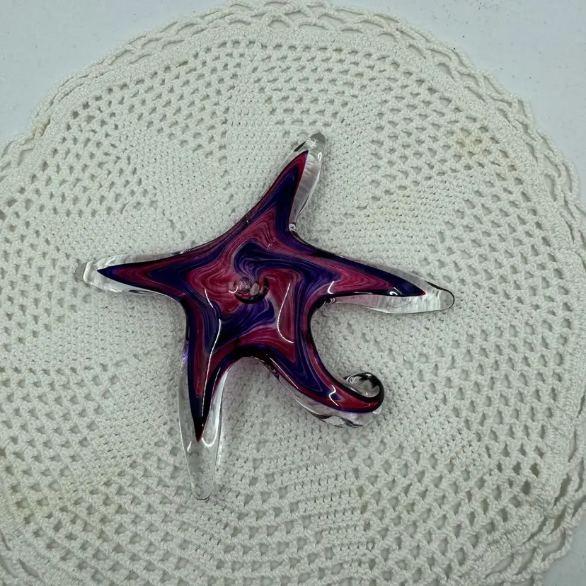Blown Glass Purple And Pink Starfish