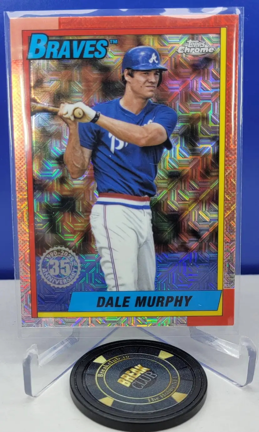 Dale Murphy 2025 Topps Series 1 Topps Chrome Silver Pack Mojo Refractor 1990 35th Anniversary Atlanta Braves