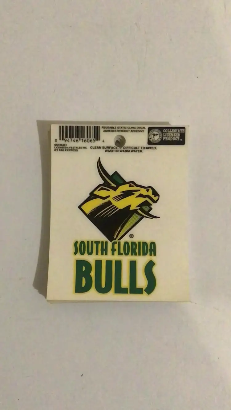 25 Count University Of South Florida Bulls Static Window Cling Lot