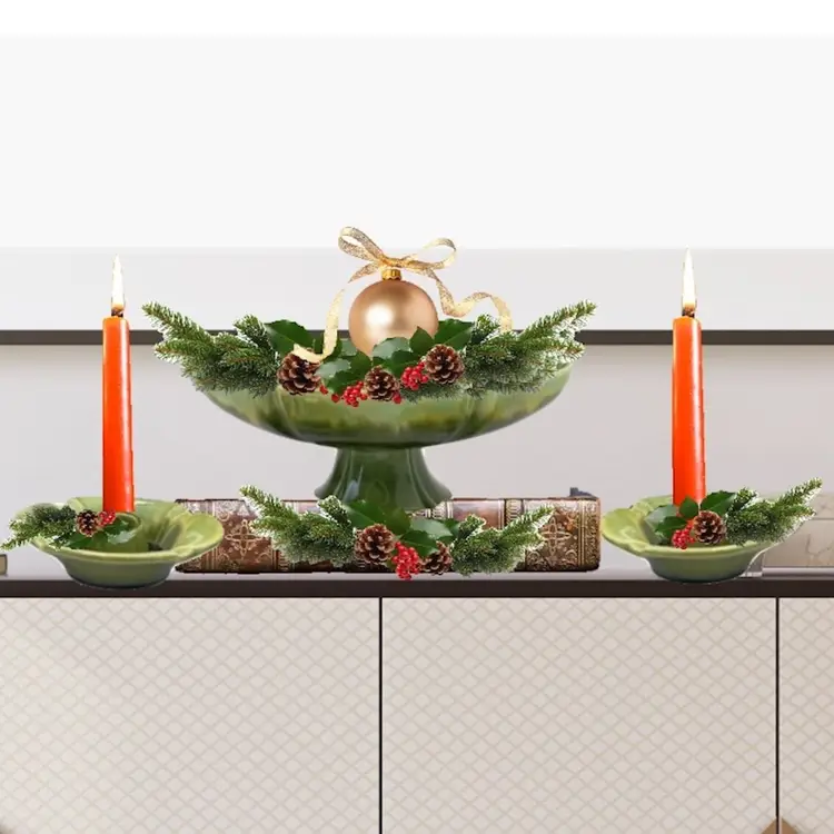 3pc CONSOLE SET By Haeger Pottery 1940-1970s