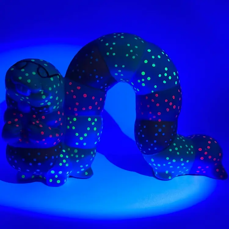 Caterpillar Inchworm Bug Anthropomorphic Wearing Glasses & Bow Tie Signed |  8.75"