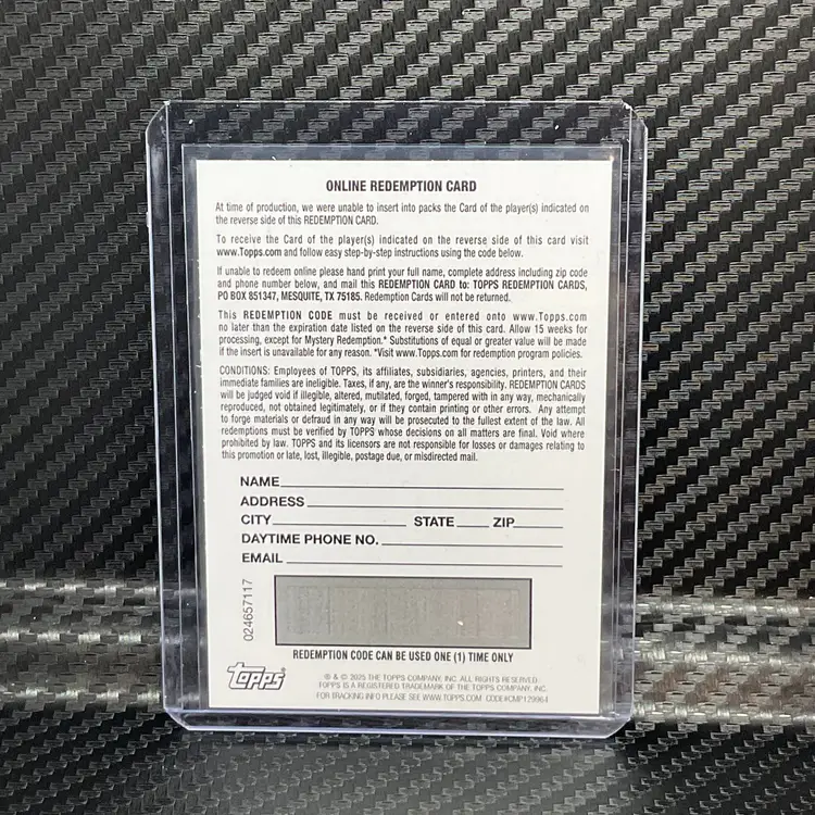 2025 Topps Chrome NICK KURTZ Rookie Auto Redemption #RA-KU OAKLAND ATHLETICS