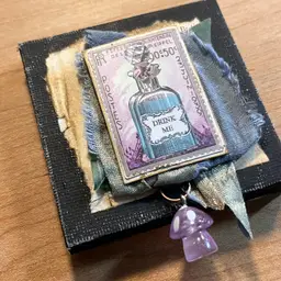 Original Mini Canvas Mixed Media Art Piece Alice In Wonderland Inspired "Drink me!" (handmade!)