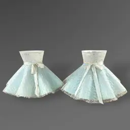 Blue Plastic and Lace Lamp Shades Set 2 Boudoir or Vanity Lighting 1950s 1960s