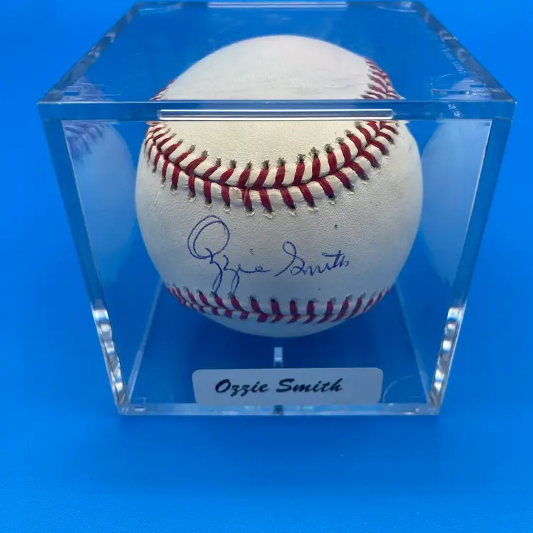 Ozzie Smith Autographed Rawlings Official Major League Baseball w/ COA & Case