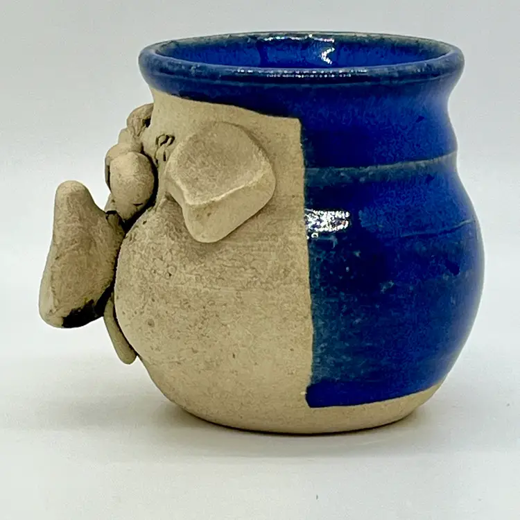 Unbranded Farmhouse Folk Art Pottery Pig Decorative Trinket Cup 2”