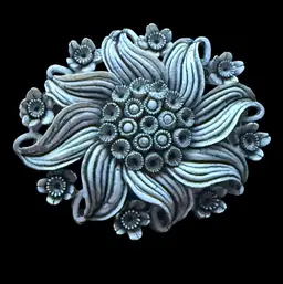 Celluloid Flower Brooch 2”