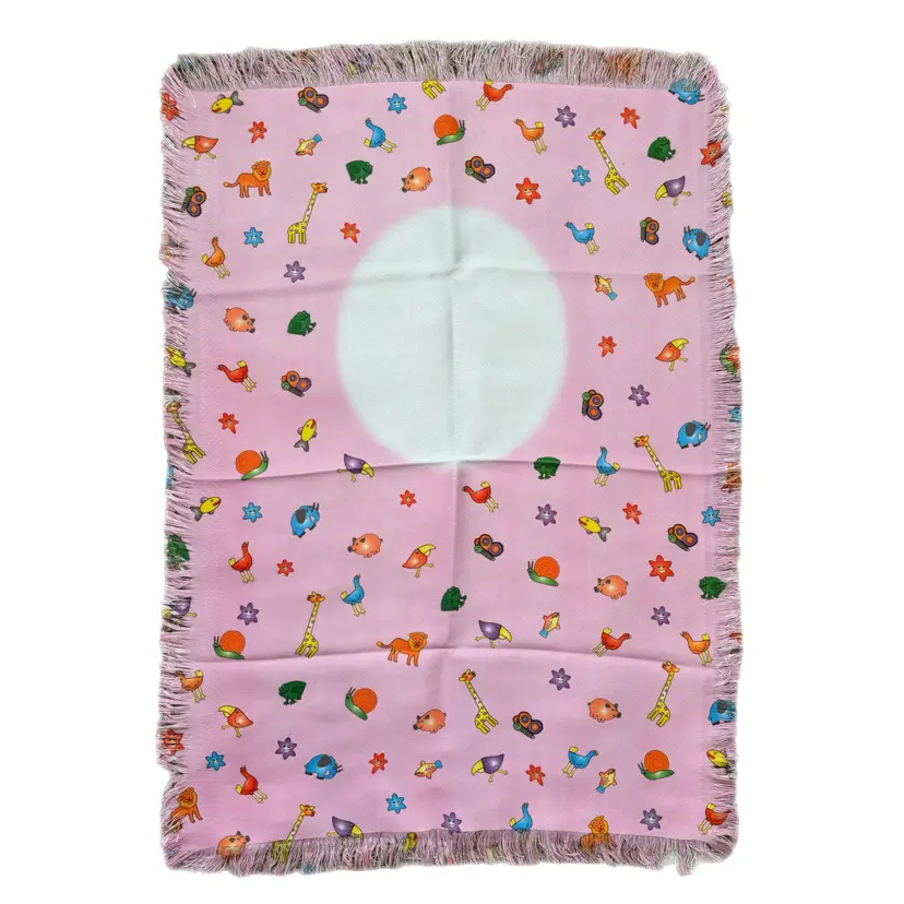 Pink Lightweight Sublimation Baby Blanket Crafts Personalize Made USA Vintage