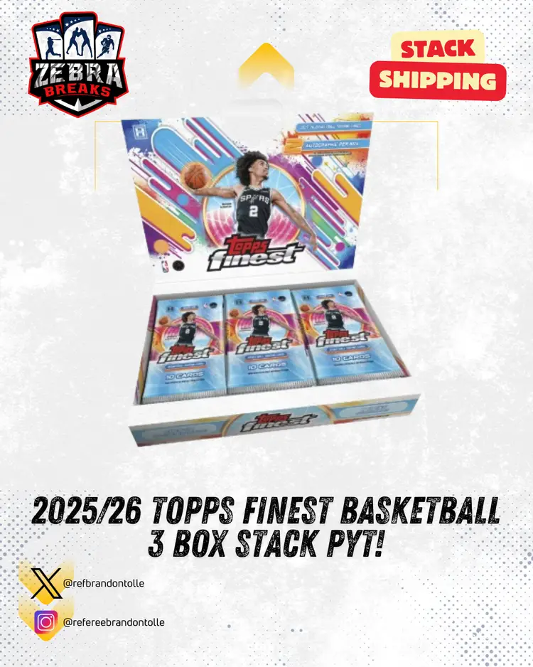 ZB 2673: 2025/26 Topps Finest Basketball 3 Box Stack PYT 2 (Rips 2/27)