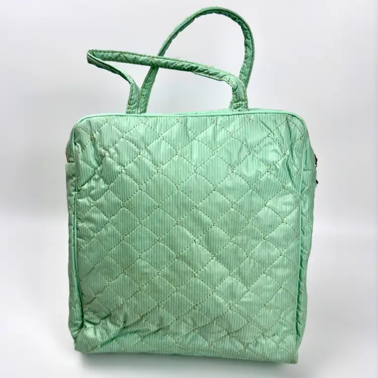 Vintage Light Green Kleinert's Vanity Accessory Travel Bag with Handles