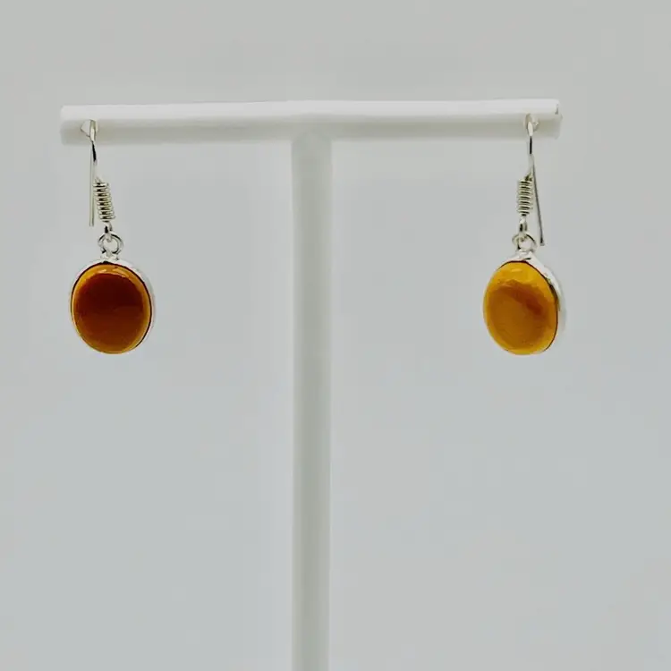 Mookaite Jasper Earrings in Sterling Silver Finish (043)