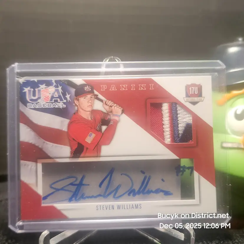2015 Team USA Patch Auto - Steven Williams Washington Nationals 35/49