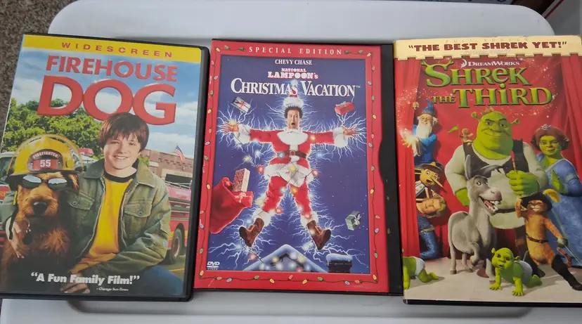 Family Movie Night DVD Bundle ~ Firehouse Dog, Christmas Vacation, Shrek the Third