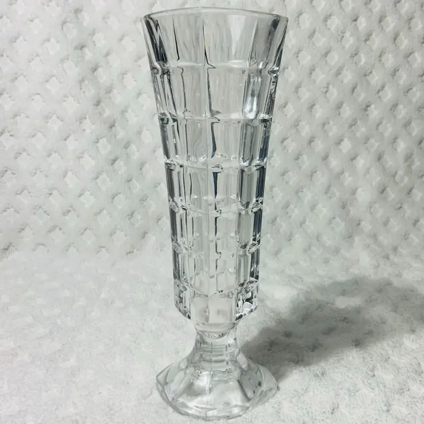 Pretty Pressed Glass Crystal Bud Vase