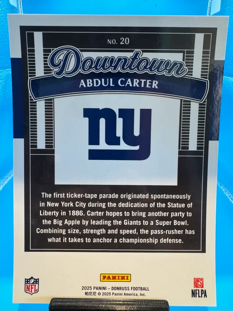 Abdul Carter Donruss Oversized Downtown RC New York Giants
