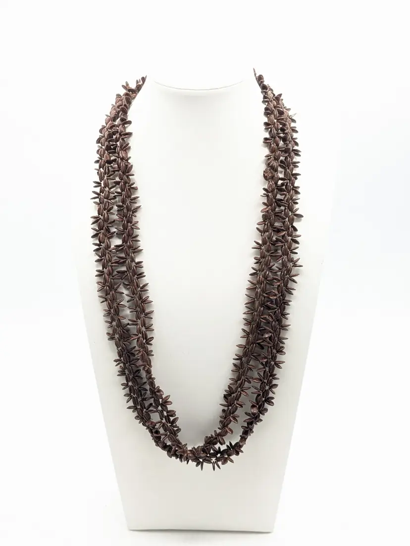 Vintage Appleseed Necklace Brown BoHo Jewelry