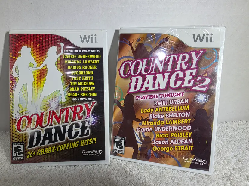 Country Dance & Country Dance 2 (Nintendo Wii, 2011) Lot CIB NEW/Pre-owned