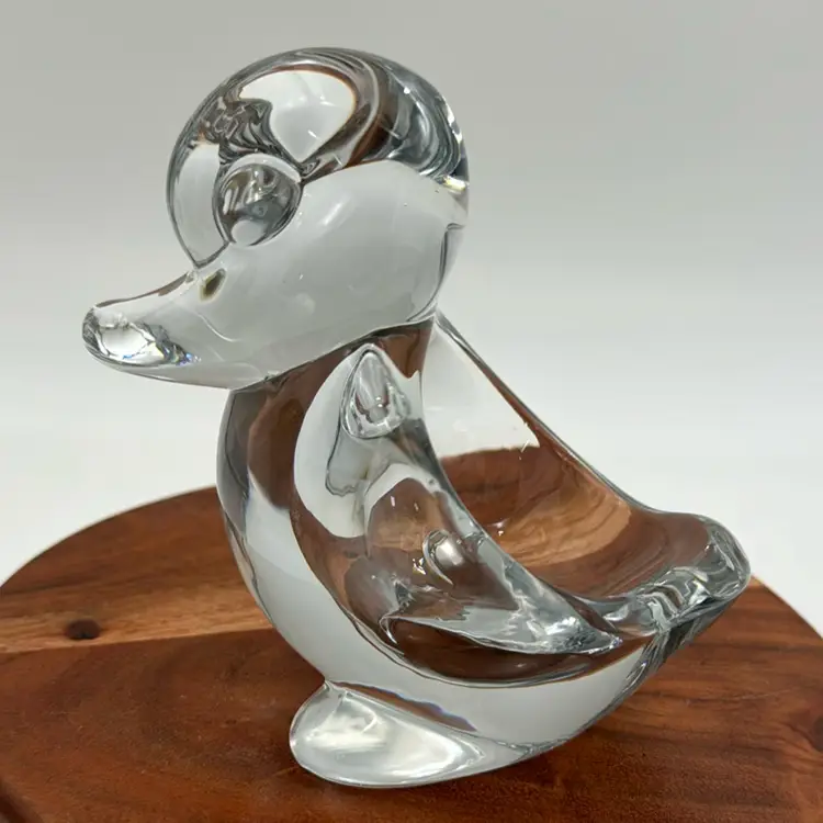 #01 Glowy Duck Crystal Clear Trinket/Figurine Art Glass