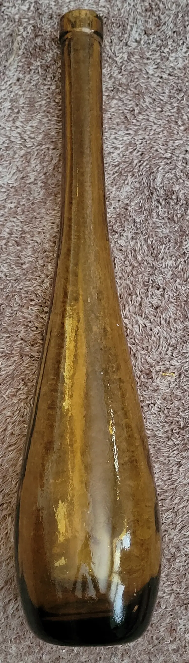 Vintage Norleans Hand Made Vase Amber Brown Made In Spain 16.5" Tall Textured