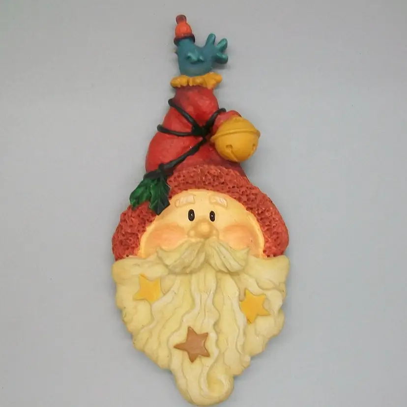 Whimsical Santa Head Christmas Holiday Refrigerator Magnet