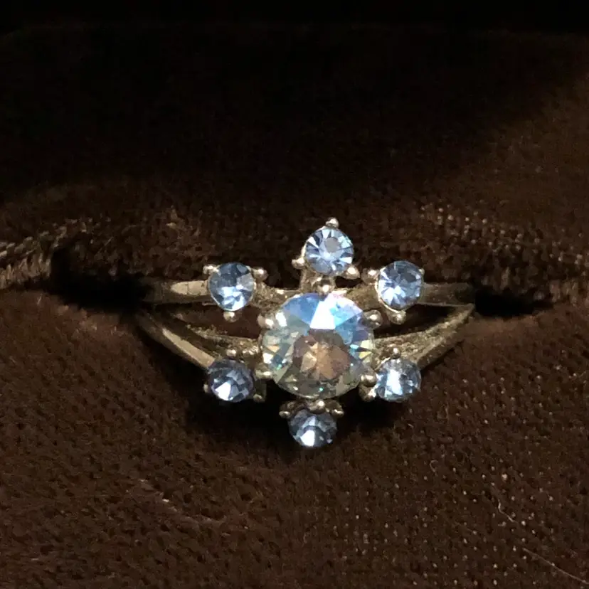 Fragrant Jewels Snowflake Blue Jewels Size 5 Ring