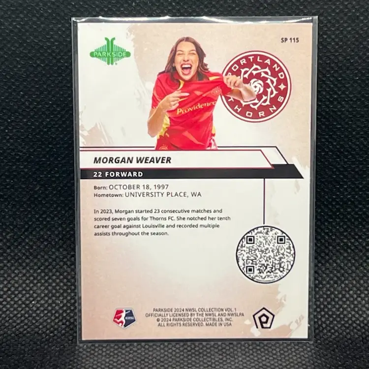 Morgan Weaver 2024 NWSL Parkside Vol 1 Image SP /100 Portland Thorns Soccer Card