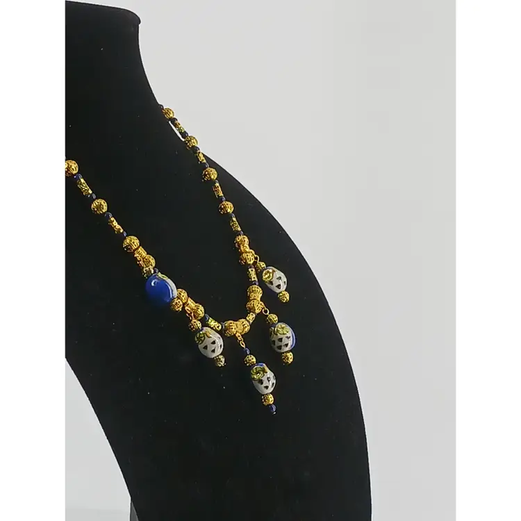 Porcelain Owl Beaded Necklace