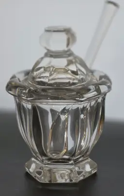 Signed Baccarat crystal honey jar