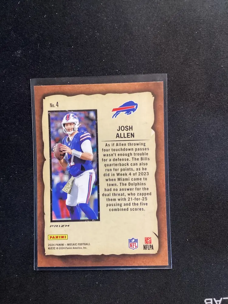 2024 Josh Allen Mosaic Notoriety Silver PRIZM