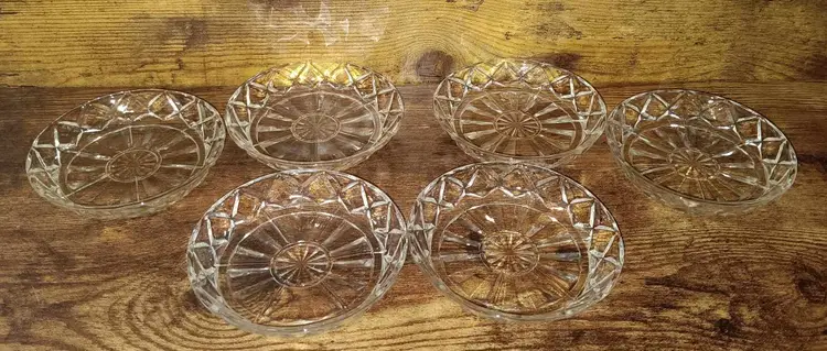 Vintage Set of 6 Crystal Starburst Coasters