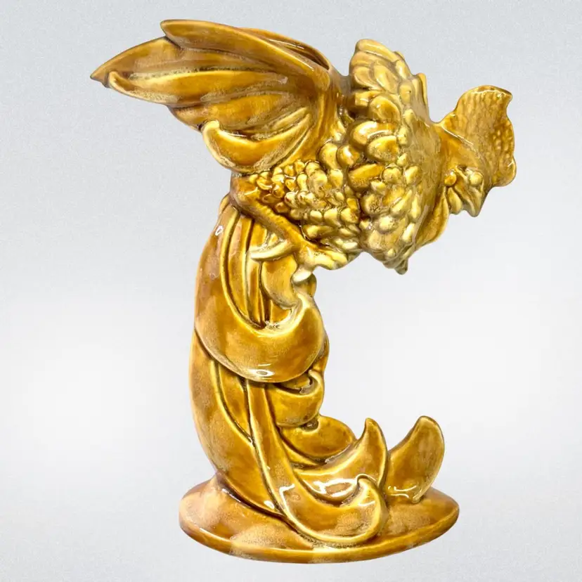 Royal Haeger Rooster Vase By Royal Hickman Amber Glaze 11”*