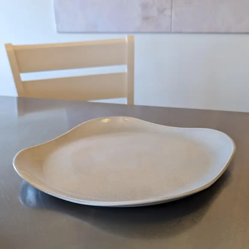 Vintage MCM Russel Wright 13” Chop Plate Square Platter Grey Steubenville