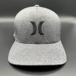 Hurley Mens Hat Cap Fitted L/XL Gray Black Embroidered Flex Fit Skate Surf