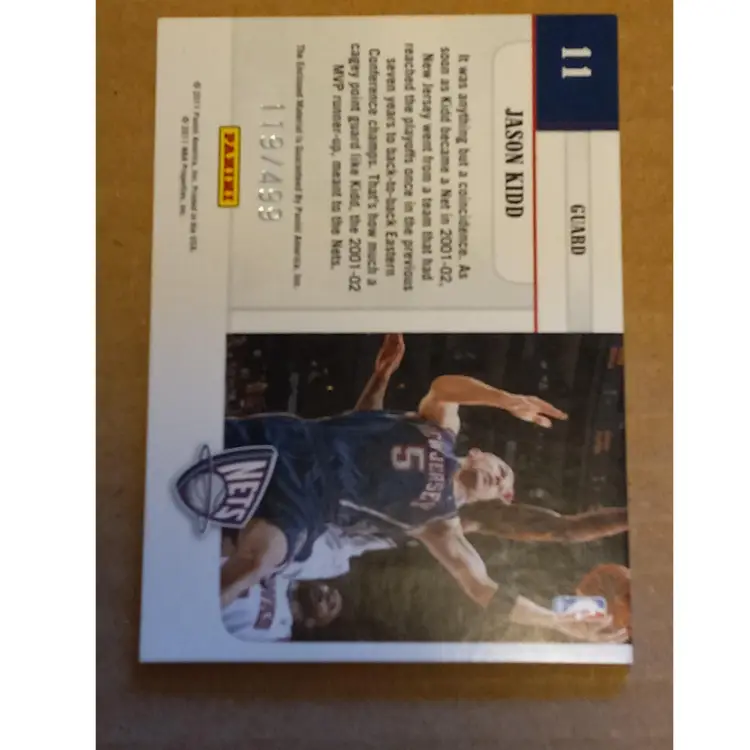 Jason Kidd 2011 Panini Season Update Throwback Threads Jersey Relic/499 #11 Nets