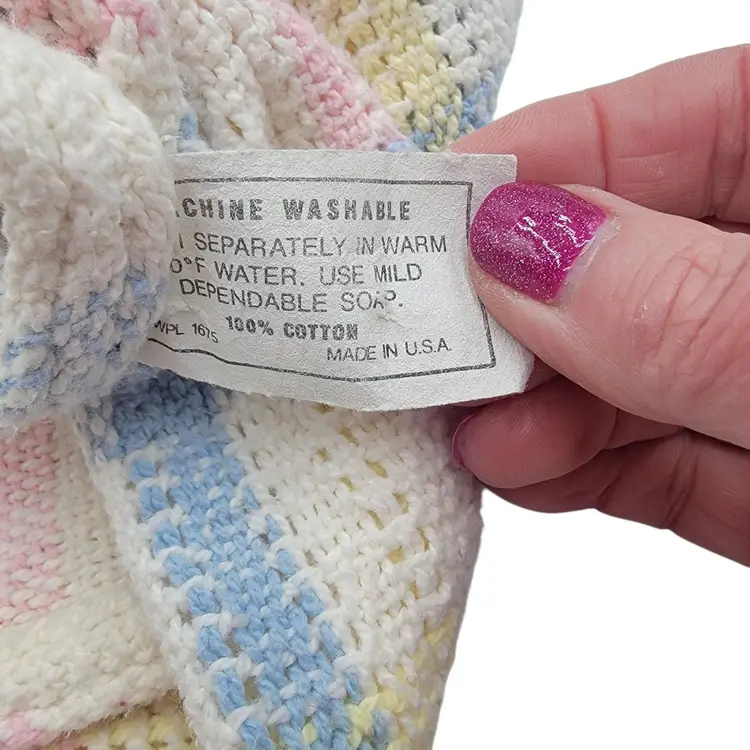 #05 Beacon Pastel Stripe Plaid Woven Open Weave Cotton Baby Blanket