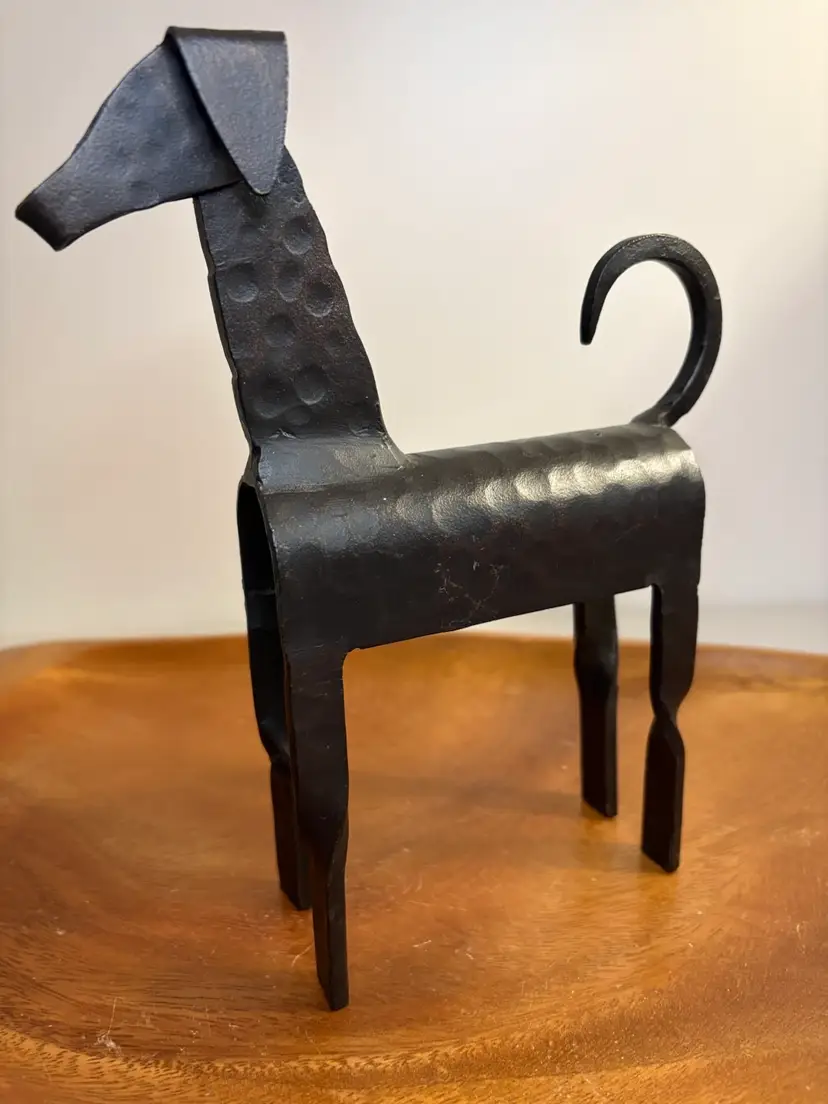 Brutalist Mid Century Modern Bronze Brown/Black Dog Statue