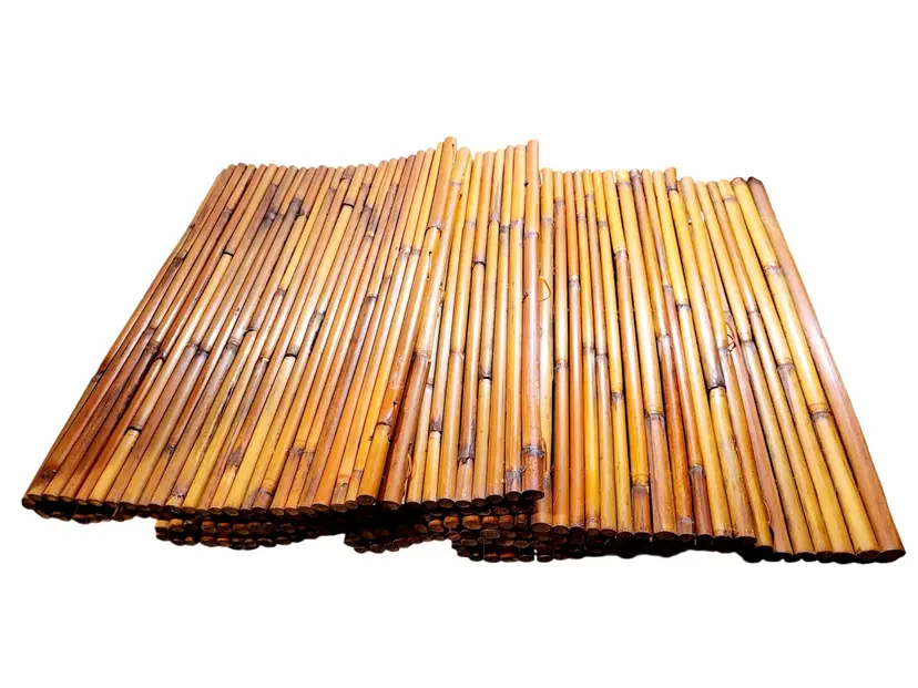 Natural Bamboo Placemats Set Of 4 Hand Tied Tiki Tropical Dining Decor 14"x21" Rustic Charm