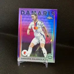 Damaris Egurrola 57/75 Purple Refractor #4 - 2024/25 Topps Chrome Gold UEFA OL Lyonnes