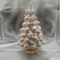 VTG White Iridescent Ceramic Christmas Tree