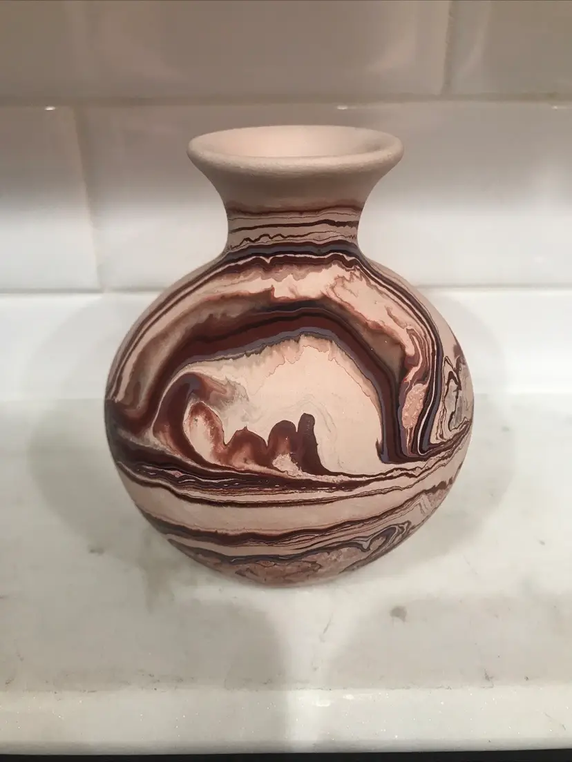 Nemadji Indian River Pottery Handmade USA Small Vase