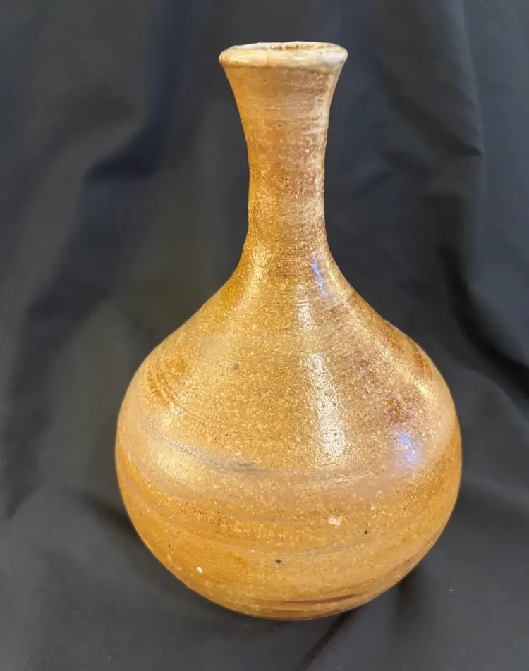 Vintage Wood-fired Japanese Sake Decanter 9”